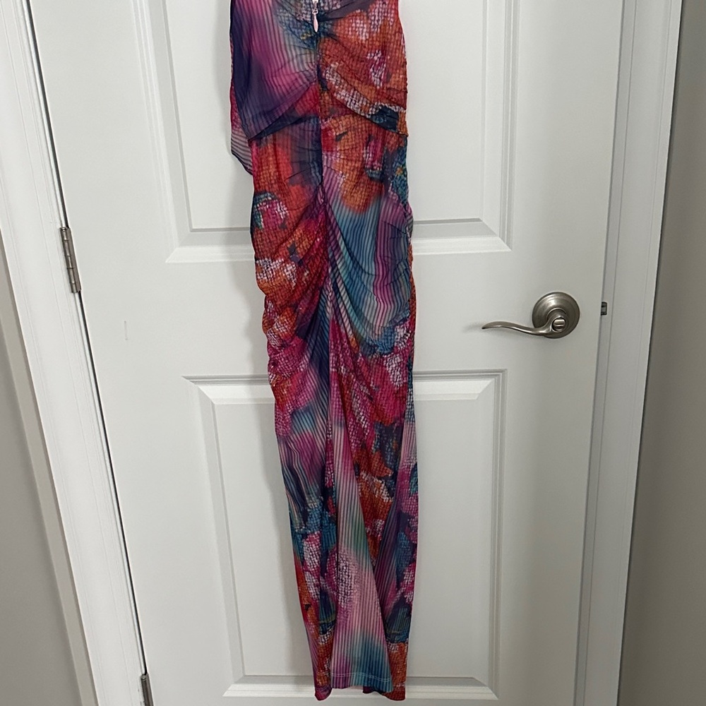 Anthropologie Strapless Floral Dress - Pink and Blue size extra small NWT - Picture 4 of 8